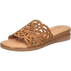 Bella Vita Women Cas-Italy Wedge Heel Slide Sandals Size US 10WW Whiskey Brown